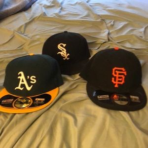 Used new era hats size 7 1/4 lot of 3